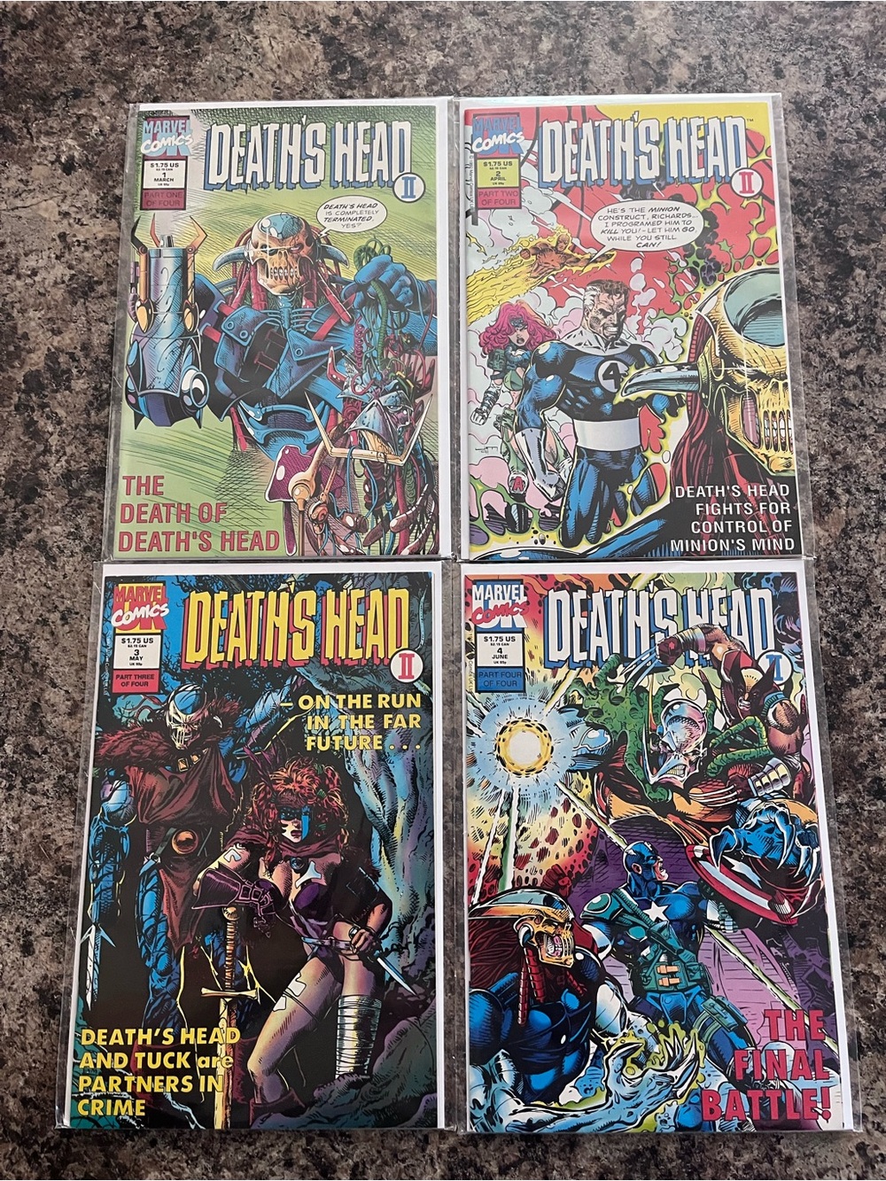 Marvel Death's Head Comic Set - Red, Blue, Green, Purple Covers